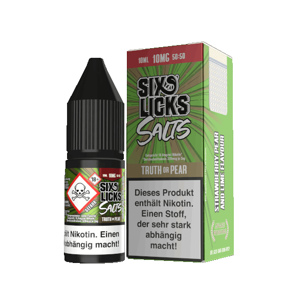 Six Licks Nikotinsalz Liquid 10mg/ml TRUTH OR PEAR 