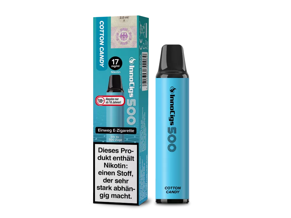COTTON CANDY - Innocigs 500 Einweg E-Zigarette Disposable bis 500 Züge 17mg/ml NicSalt