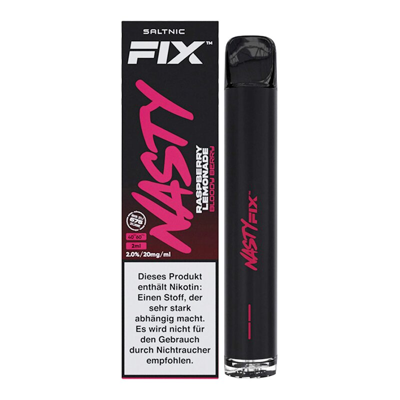 NASTY FIX - Einweg E Zigarette - Vape Pen 20mg/ml bis zu 675 Züge - BLOODY BERRY