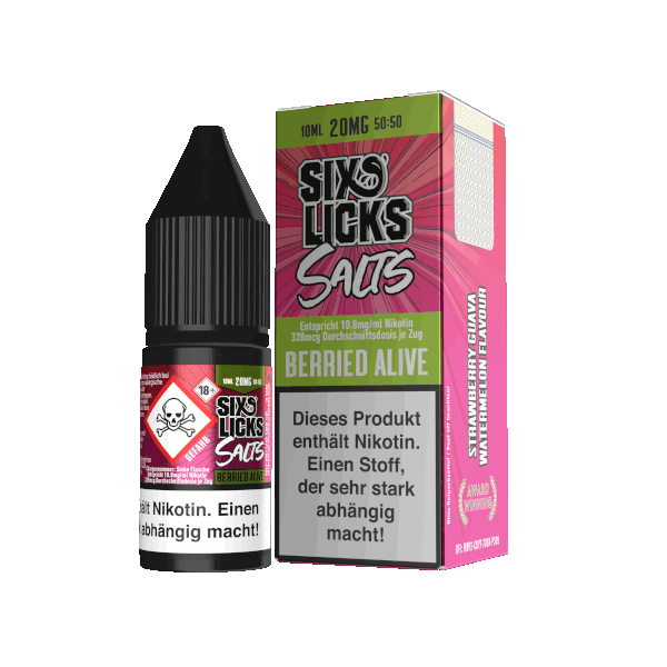 Six Licks Nikotinsalz Liquid 20mg/ml BERRIED ALIVE 