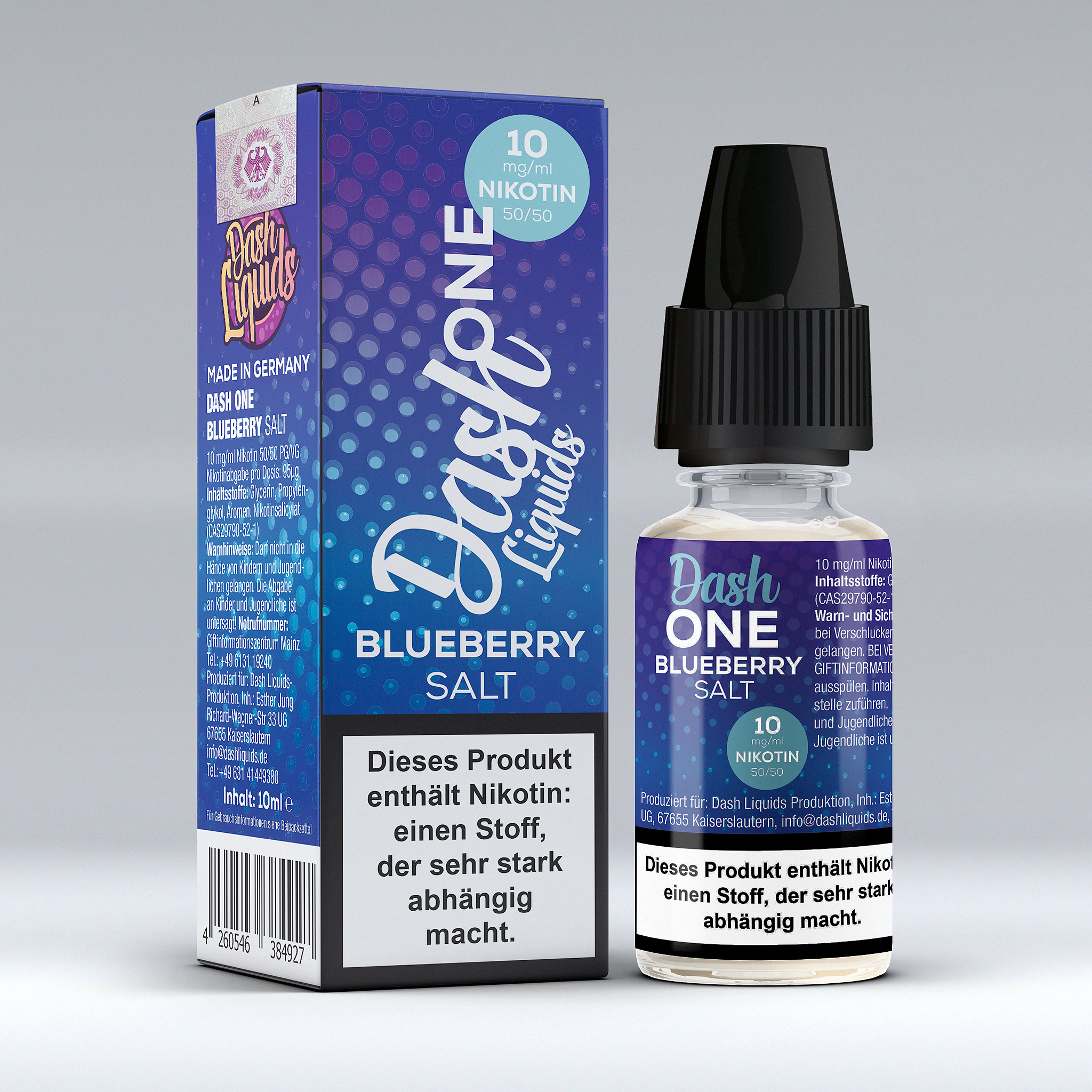 DASH ONE Nikotinsalz Liquid 10mg/ml - Blueberry