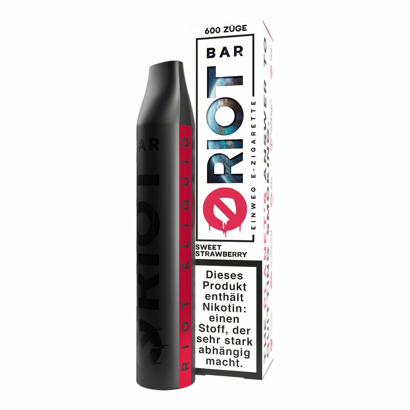 RIOT BAR - Einweg E Zigarette - Disposable - SWEET STRAWBERRY 20mg/ml