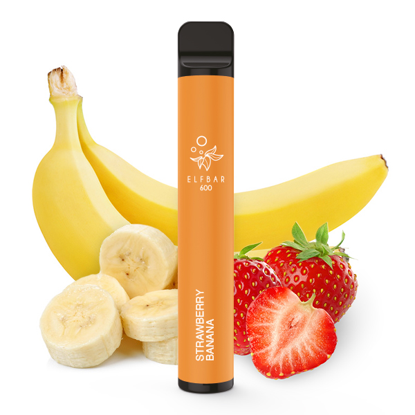ELFBAR 600 Einweg E-Zigarette Vape Pen ohne Nikotin Strawberry Banana
