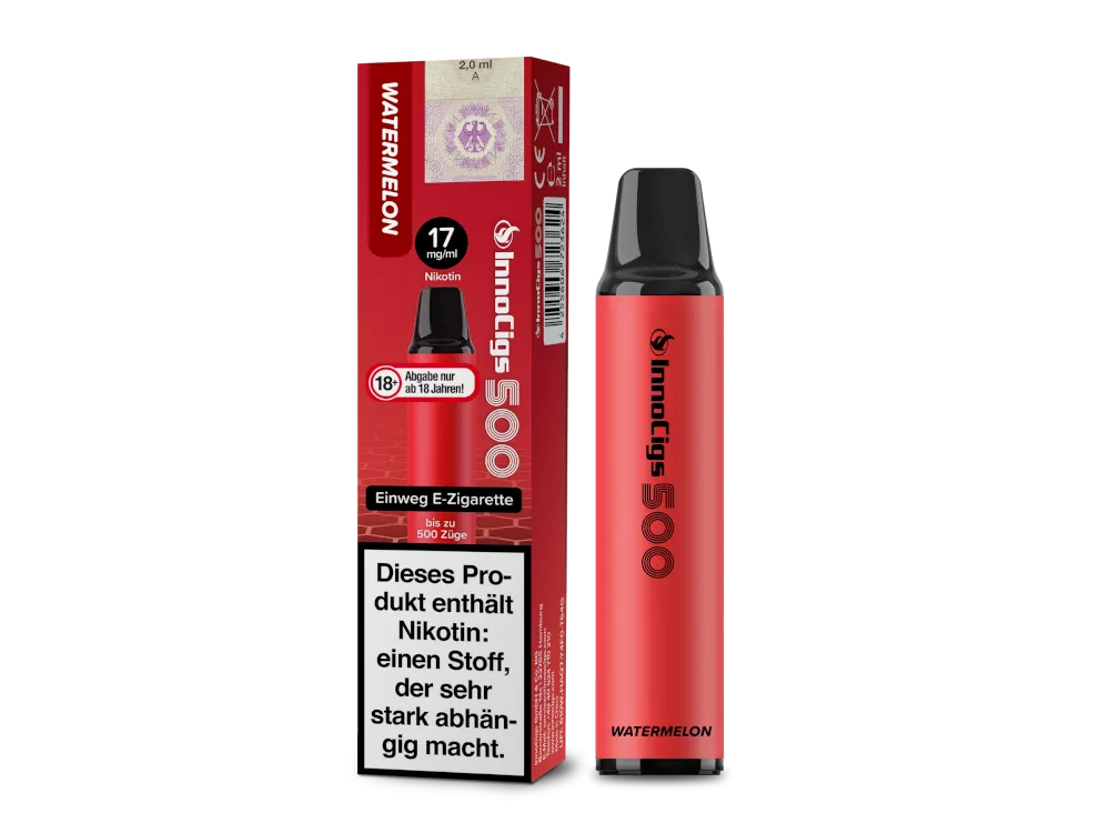 WATERMELON - Innocigs 500 Einweg E-Zigarette Disposable bis 500 Züge 17mg/ml NicSalt