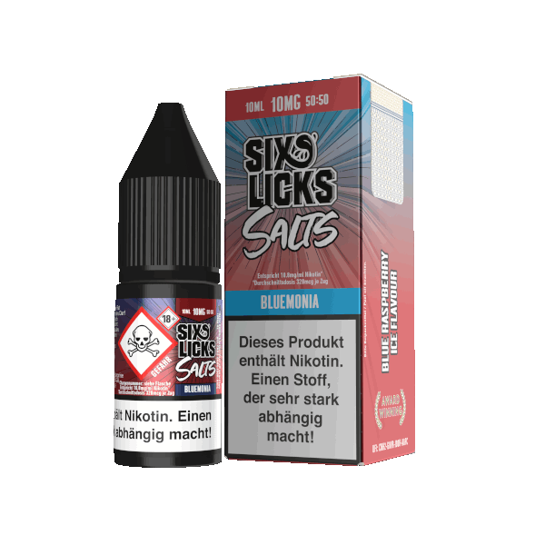 Six Licks Nikotinsalz Liquid 10mg/ml BLUEMONIA 