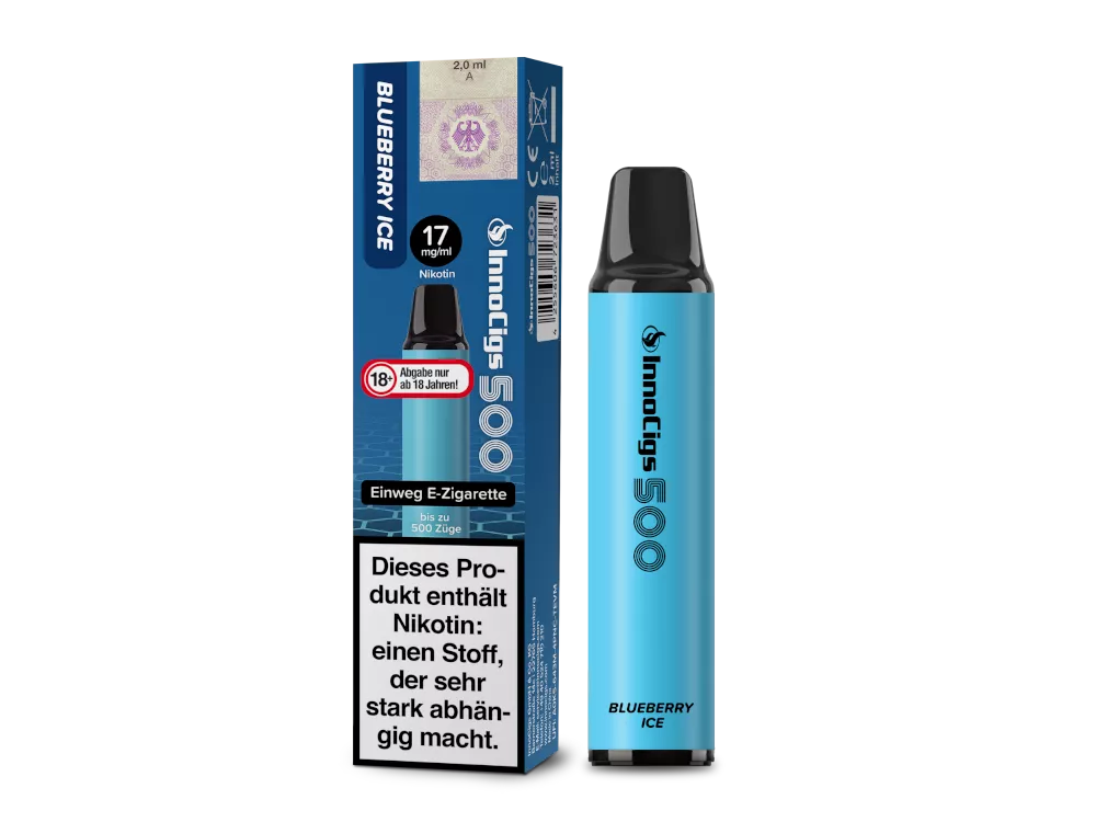 BLUEBERRY ICE - Innocigs 500 Einweg E-Zigarette Disposable bis 500 Züge 17mg/ml NicSalt