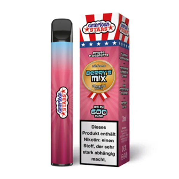 American Stars Einweg E-Zigarette 20mg/ml bis 600 Züge  - Berry's Mix