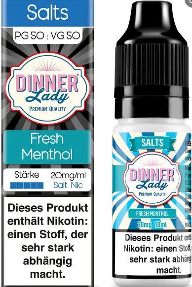 Dinner Lady Nikotinsalz (Nic Salt) Liquid 10ml - 20mg/ml - Fresh Menthol