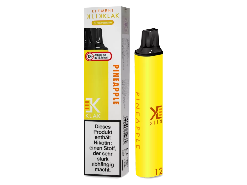 KLIK KLAK Einweg E-Zigarette 20mg/ml - Pineapple