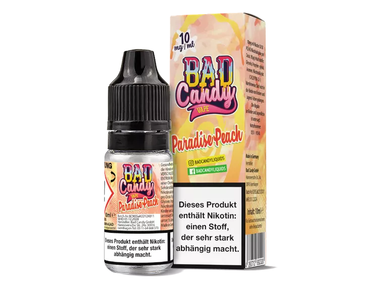 Bad Candy Liquids - 10mg/ml Nikotinsalz Liquid 10ml PARADISE PEACH