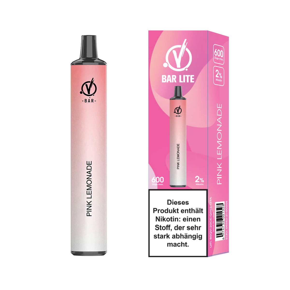 LINVO Bar Lite  Einweg E-Zigarette 20mg/ml bis 600 Züge  - Pink Lemonade