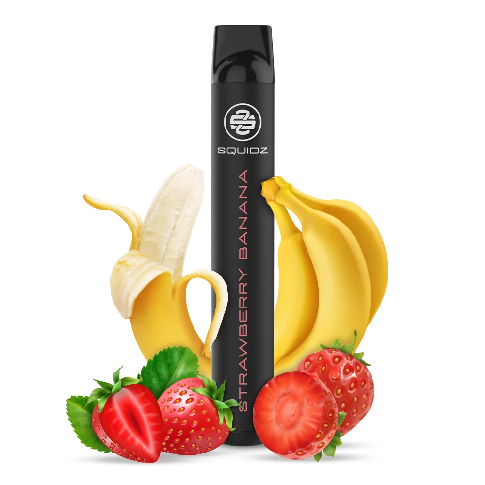 SQUIDZ  Einweg E-Shisha E-Zigarette 20mg/ml bis 700 Züge  - Strawberry Banana
