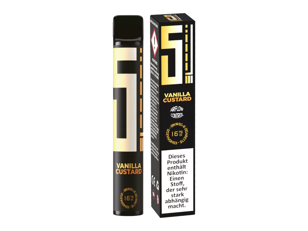 5EL Einweg E-Zigarette Vape Pen ohne Nikotin Vanilla Custard