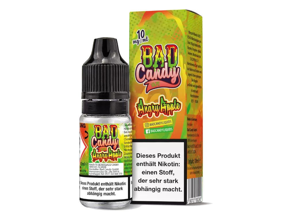 Bad Candy Liquids - 10mg/ml Nikotinsalz Liquid 10ml ANGRY APPLE