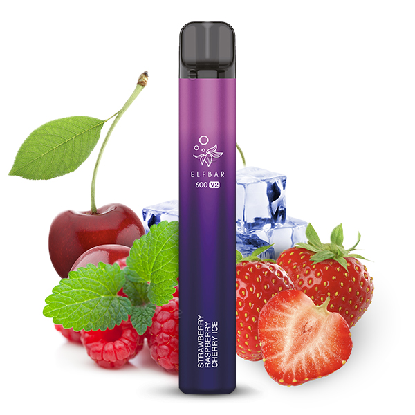 ELFBAR 600 V2 Einweg E-Zigarette Vape Pen 20mg/ml Strawberry Raspberry Cherry Ice