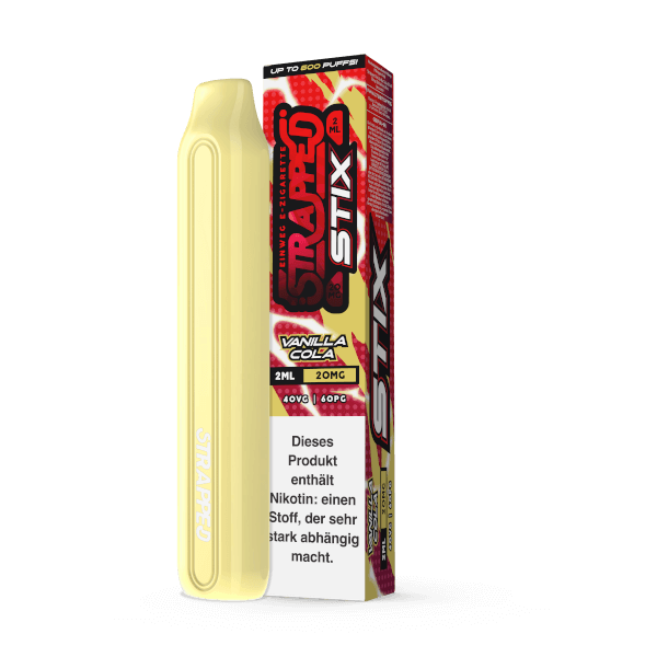 Strapped STIX Einweg E-Zigarette Disposable 20mg/ml Saltnic VANILLA COLA