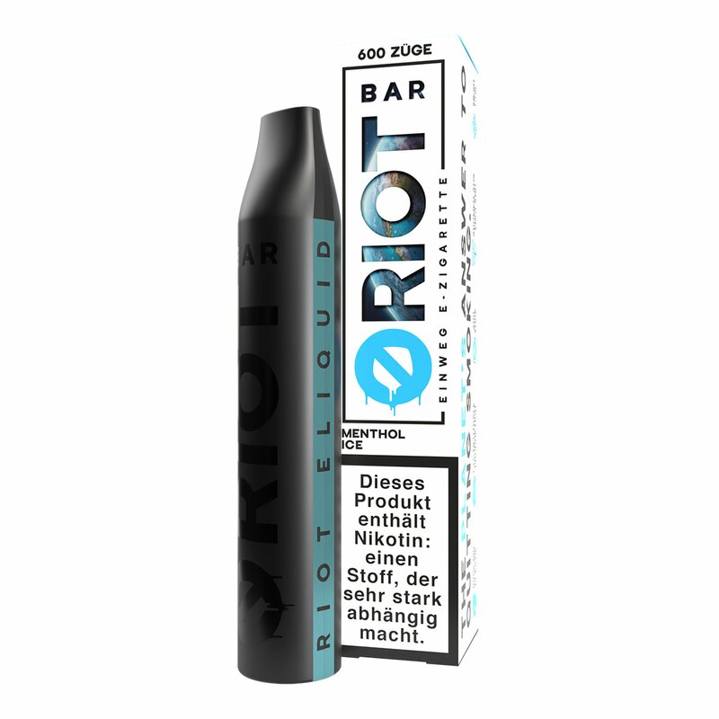 RIOT BAR - Einweg E Zigarette - Disposable - MENTHOL ICE 0mg - ohne Nikotin