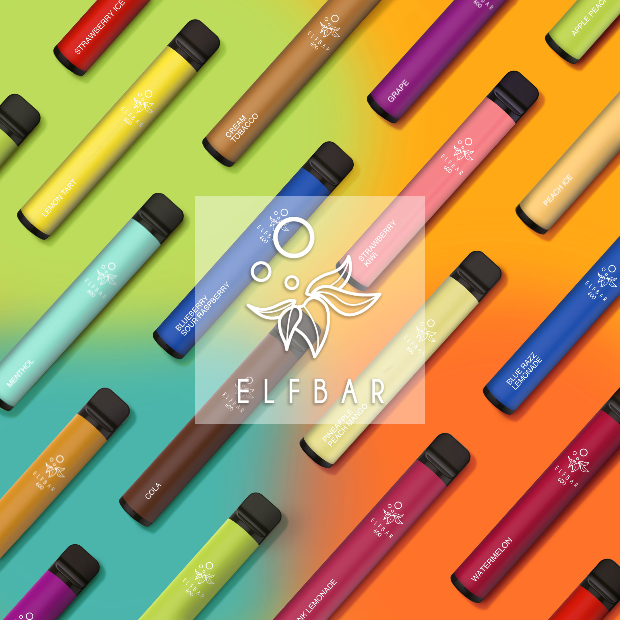 ELF BAR 600 Einweg E-Zigarette Vape Pen 20mg/ml KIWI PASSIONFRUIT GUAVA