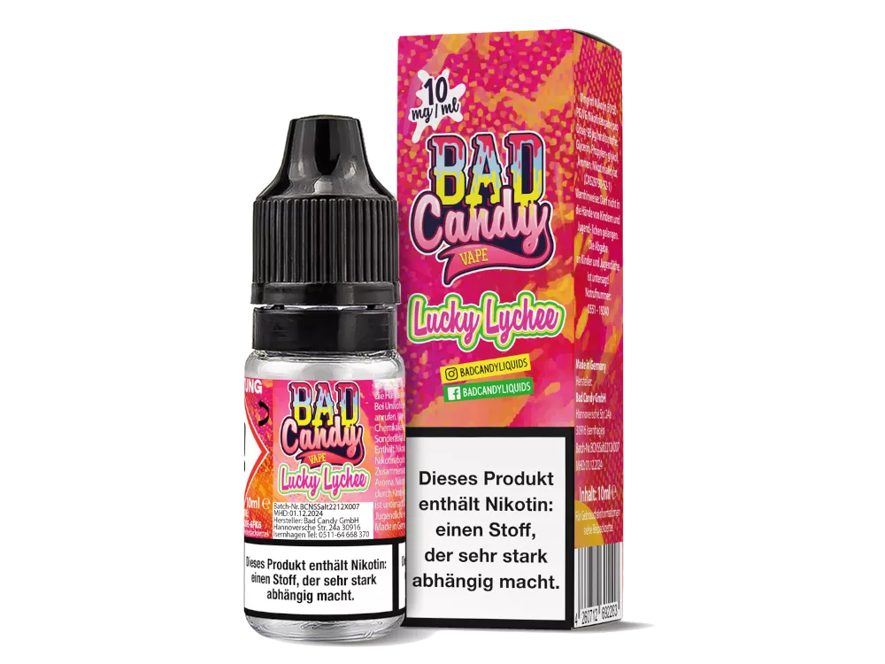 Bad Candy Liquids - 10mg/ml Nikotinsalz Liquid 10ml LUCKY LYCHEE