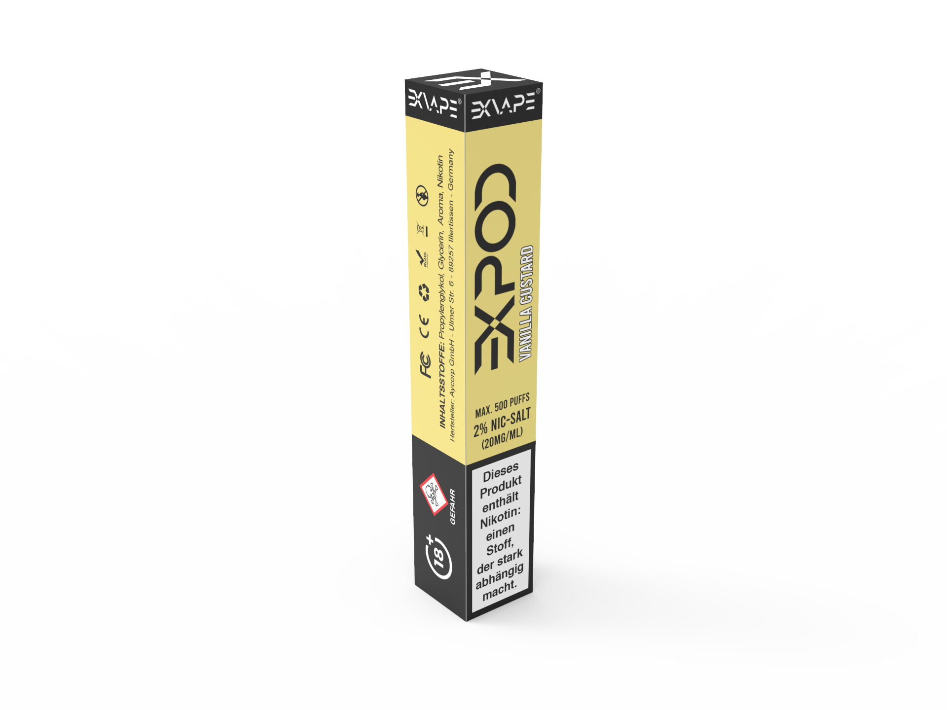 EXVAPE - EXPOD Einweg E Zigarette 20mg/ml - Vape Pen Vanilla Custard
