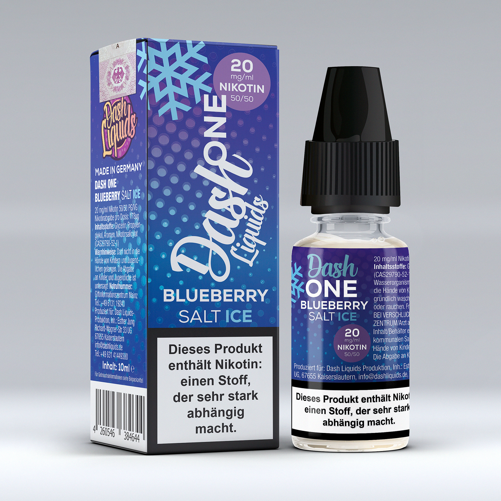 DASH ONE Nikotinsalz Liquid 20mg/ml - Blueberry Ice