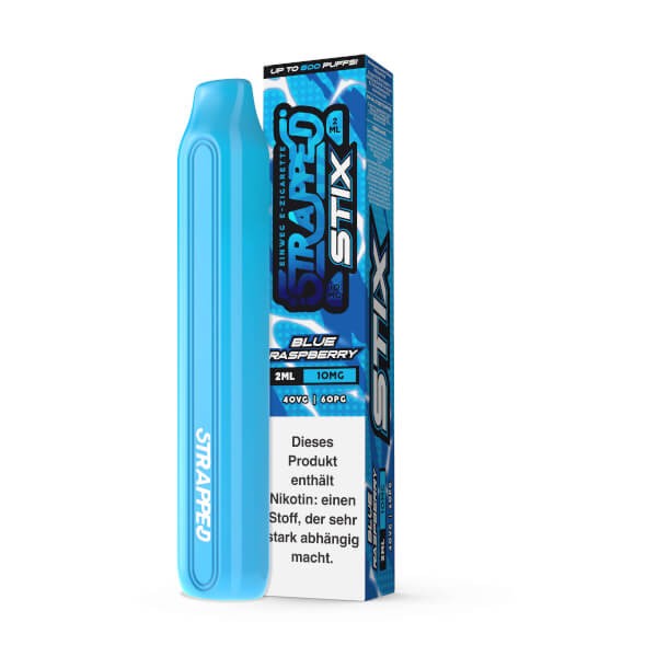 BLUE RASPBERRY - Strapped Stix  Einweg E-Zigarette 10mg/ml bis 600 Züge