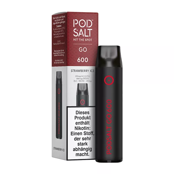 POD SALT GO 600 - Einweg E Zigarette - Vape Pen 20mg/ml STRAWBERRY ICE