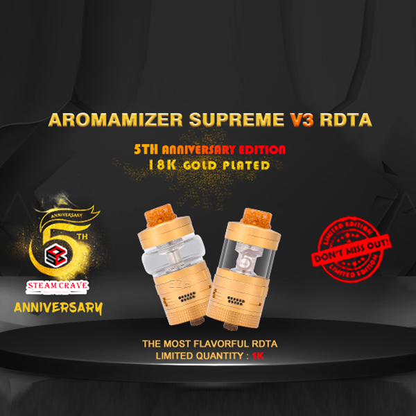 Steam Crave Aromamizer Supreme V3 Advanced RDTA  Selbstwickler Tank 5th Anniversary Edt.