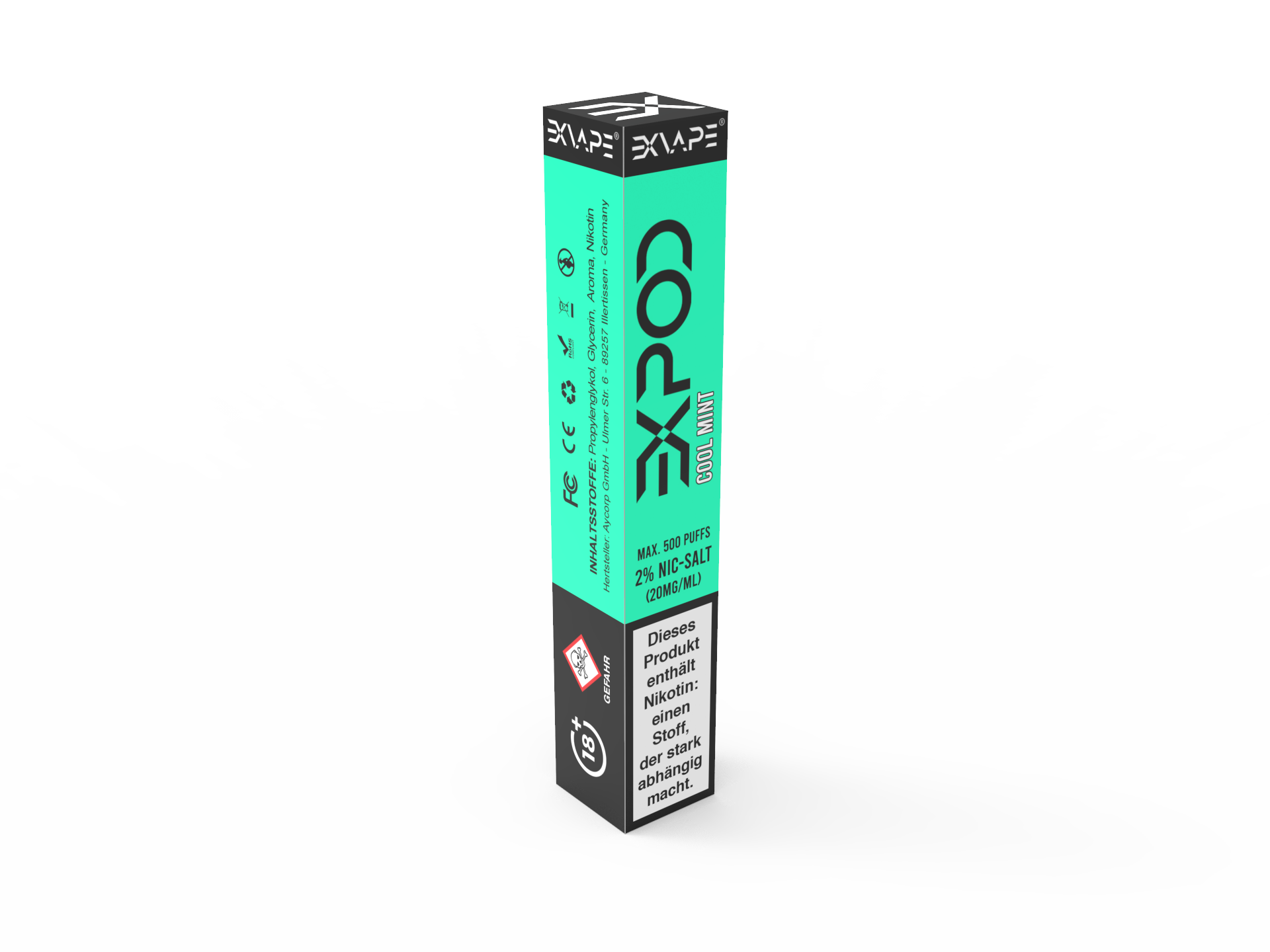 EXVAPE - EXPOD Einweg E Zigarette 20mg/ml - Vape Pen Cool Mint