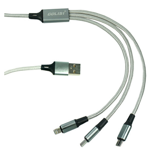 Golisi 3 in 1 USB Ladekabel Grau