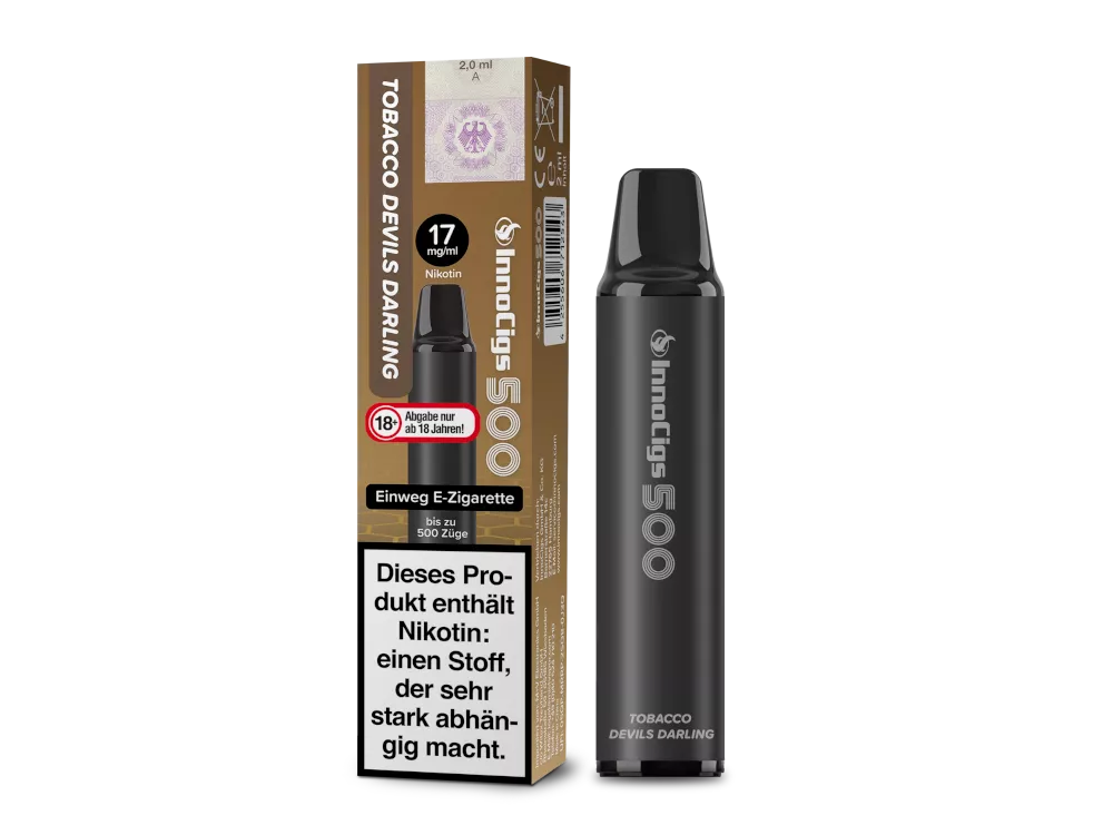 TOBACCO DEVILS DARLING - Innocigs 500 Einweg E-Zigarette Disposable bis 500 Züge 17mg/ml NicSalt