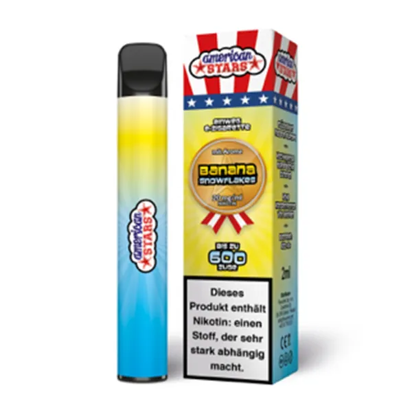 American Stars Einweg E-Zigarette 20mg/ml bis 600 Züge  - Banana Snowflakes