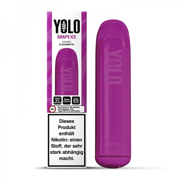 YOLO Bar Einweg E-Zigarette 20mg/ml bis 575 Züge  - Grape Ice