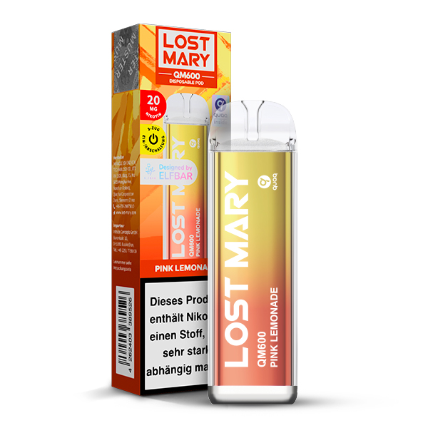 Lost Mary QM600 Einweg E-Zigarette 20mg/ml PINK LEMONADE
