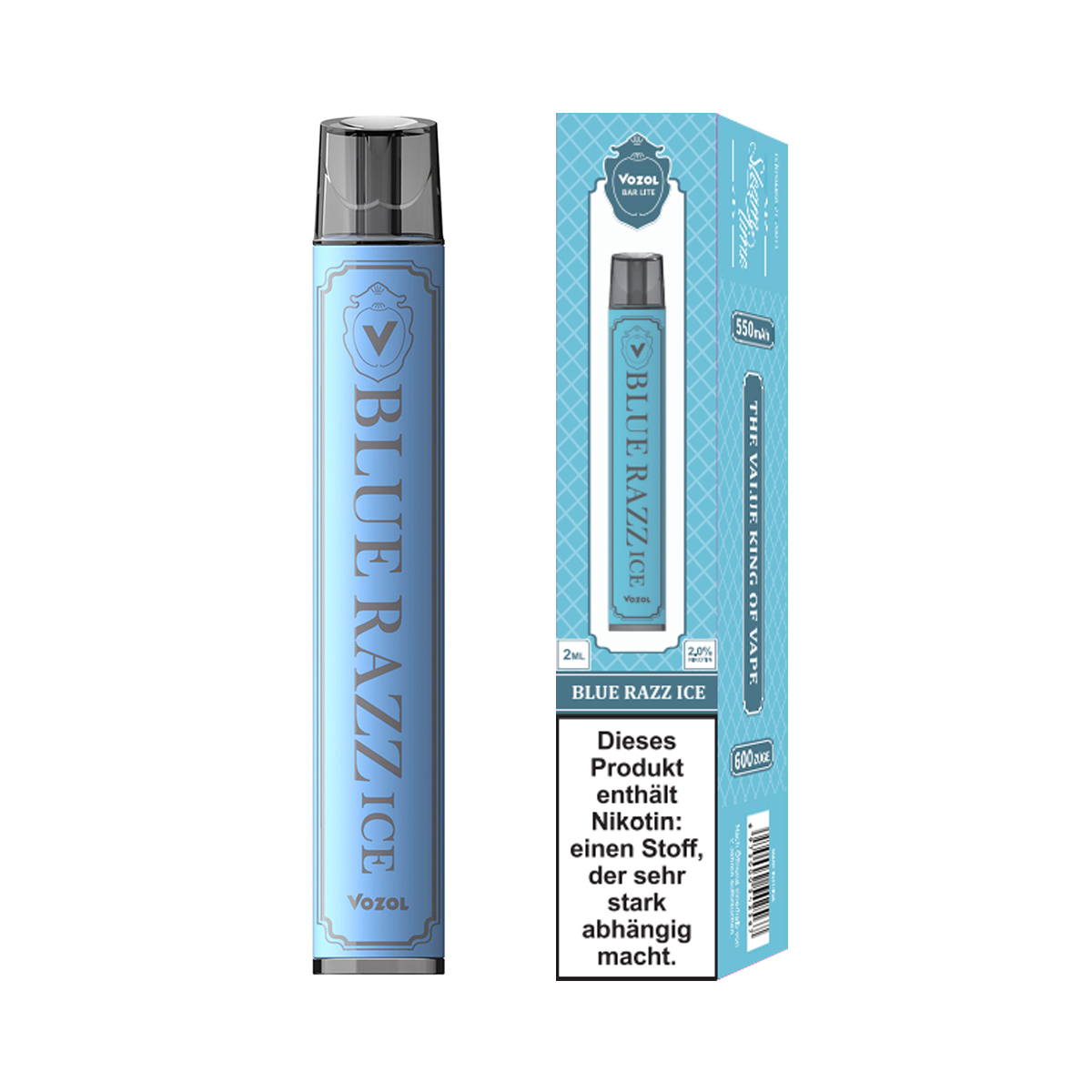 VOZOL Bar Lite Einweg E-Zigarette 20mg/ml bis 600 Züge  - Blue Razz Ice