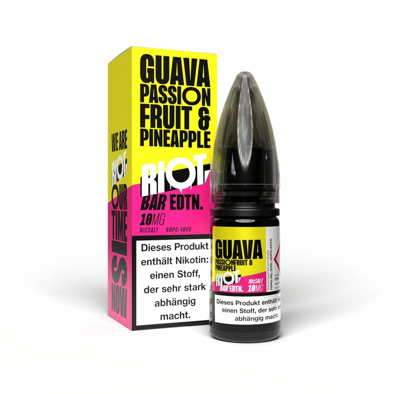 GUAVA PASSIONFRUIT PINEAPPLE - Riot Squad BAR Edition 10mg/ml Nikotinsalz Liquid 10ml